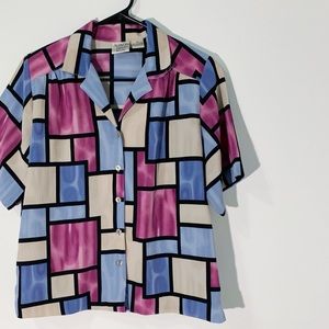90s Blouse color block